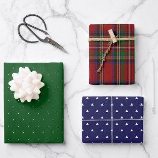 Holiday patterns shapes and plaid red blue green  sheets