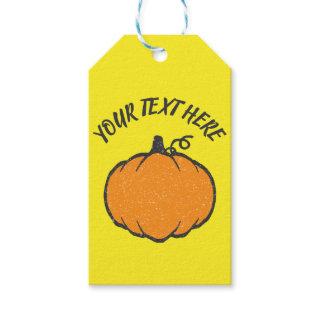 Holiday Pumpkin Vintage Style Drawing Gift Tags