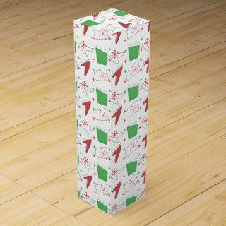 Holiday Retro Atomic Pattern on green Wine Box