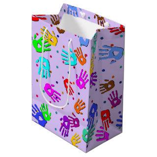 holiES - hands dots colored pattern 1 Medium Gift Bag
