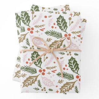 Holly Berry Hand Drawn Colorful Holiday Pattern  Sheets