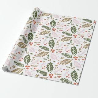 Holly Berry Hand Drawn Colorful Pattern