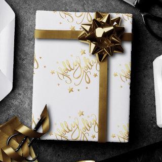 Holly Jolly | Elegant Gold Faux Foil Script