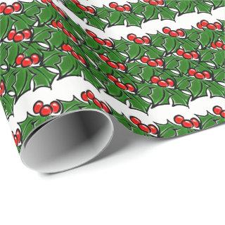 Holly Leaves, Holly berries, holiday pattern