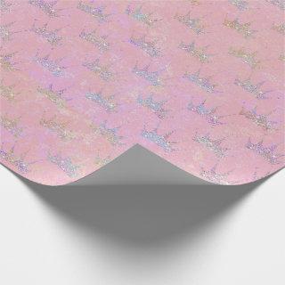 Hologram Holograph Glitter Crown Pink Swirl Marble