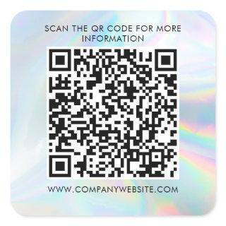 Holographic Custom Business QR Code Marketing Square Sticker