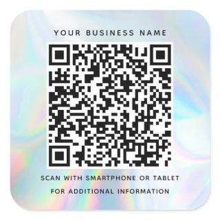 Holographic QR Code Business and Professional Square Sticker