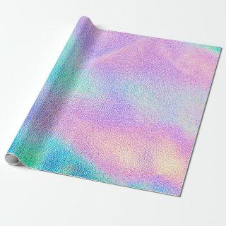 Holographic real texture in blue pink green colors