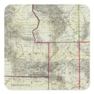 Holt's New Map, Wyoming Square Sticker