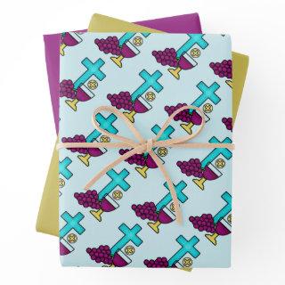 Holy Communion Cross Chalice Bread Pattern  Sheets