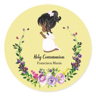 Holy Communion wreath * choose background color Classic Round Sticker