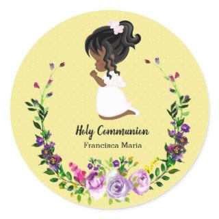 Holy Communion wreath * choose background color Classic Round Sticker