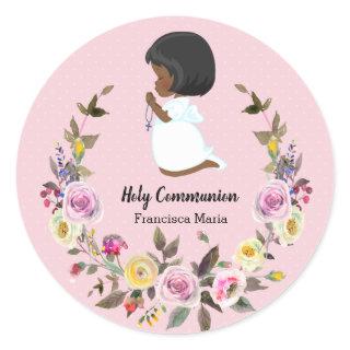 Holy Communion wreath * choose background color Classic Round Sticker
