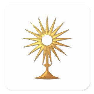 Holy Eucharist in golden Monstrance Square Sticker