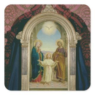 Holy Family, 1898 (tempera on panel) Square Sticker