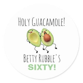 Holy Guacamole 60th Birthday Personalized Classic Round Sticker