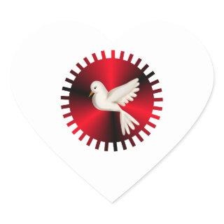 Holy Spirit Dove Heart Sticker