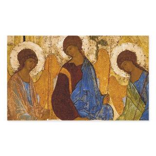 Holy Trinity Rublev Byzantine icon Rectangular Sticker