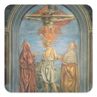 Holy Trinity with St. Jerome (fresco) Square Sticker