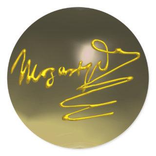 HOMAGE TO MOZART, grey agate Classic Round Sticker