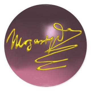 HOMAGE TO MOZART, pink purple amethyst Classic Round Sticker