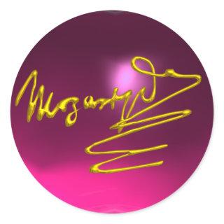 HOMAGE TO MOZART, pink purple amethyst Classic Round Sticker