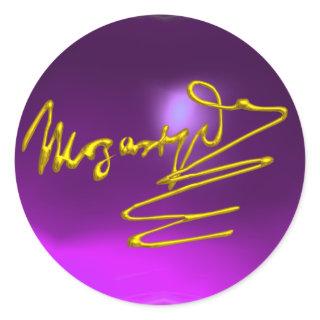 HOMAGE TO MOZART,purple amethyst Classic Round Sticker