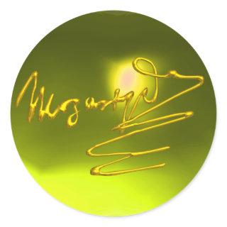 HOMAGE TO MOZART, yellow topaz Classic Round Sticker