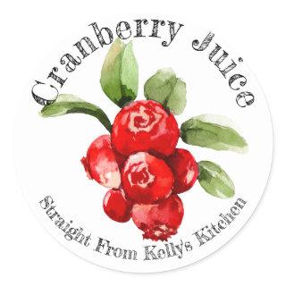 Home Canning Business Cranberry Juice Food Label