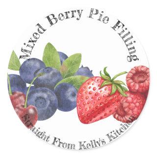 Home Canning Business Mixed Berry Pie Filling  Classic Round Sticker