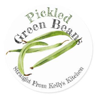 Home Canning Business Pickled Green Bean Food  Classic Round Sticker
