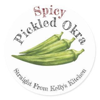 Home Canning Business Spicy Pickled Okra Label