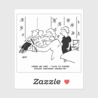 Home Decorating Cartoon. Funny Sticker