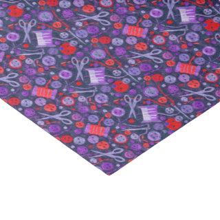 Home Hobby Sewing Paper Collage Pattern Blue Red