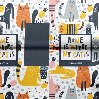 Home is Where My Cat is Pattern Monogrammed Name Tissue Paper