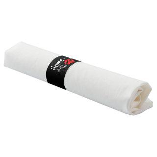 Home is where the paw print is Black Napkin Bands