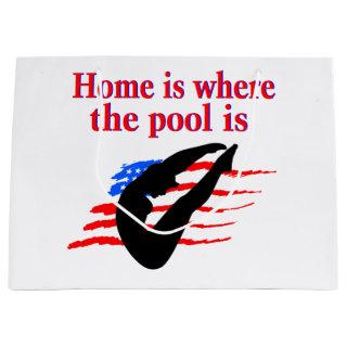 HOME IS WHERE THE POOL IS DIVING DESIGN LARGE GIFT BAG