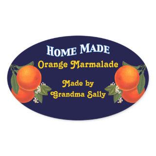 Home Made Custom Orange Canning Stickers