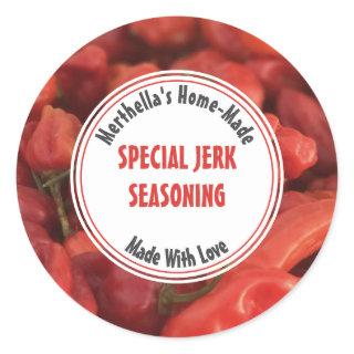 Home Made JERK SEASONING Scotch Bonnet Classic Round Sticker