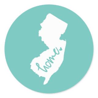 Home New Jersey Custom Color Classic Round Sticker