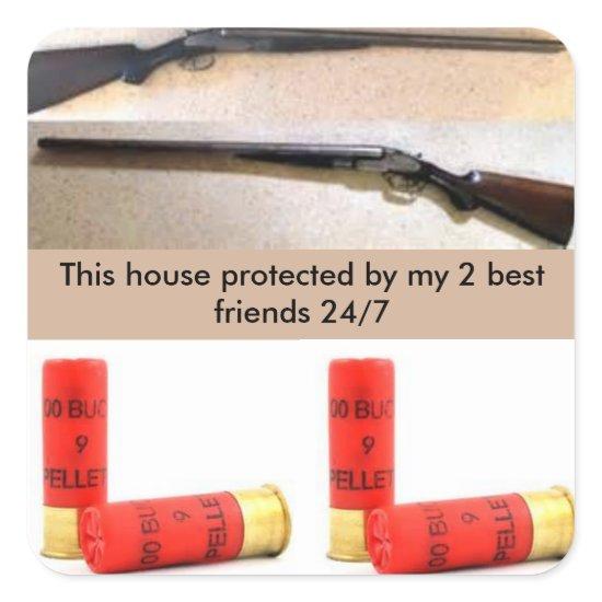 Home Protection sticker 12 guage and 00 buckshot