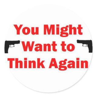 Home Security Gun Classic Round Sticker