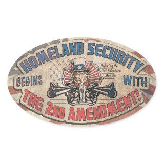 Homeland Security Begins with the Second Amendment Oval Sticker