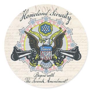 Homeland Security Gun-Toting Eagle Gear Classic Round Sticker