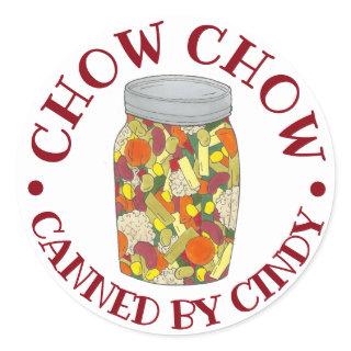 Homemade Amish PA Dutch Chow Chow Canned By Classic Round Sticker