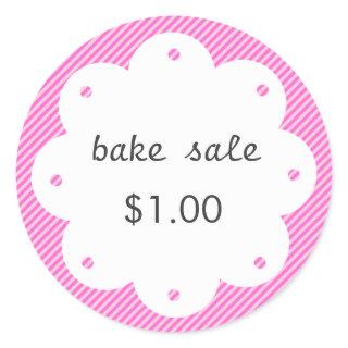 Homemade Bake Sale With Scalloped Edge Circle Classic Round Sticker