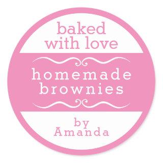 Homemade Baked Goods Brownie Classic Round Sticker