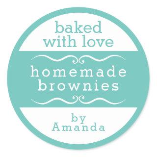 Homemade Baked Goods Brownie Classic Round Sticker