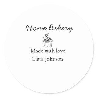 Homemade bakery add your text name custom  classic round sticker