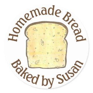 Homemade Bread Baked Made By From the Kitchen of Classic Round Sticker